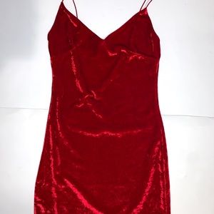 Red velvet dress